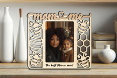 Bee Mom and Me Frame Photo SVG Summer Honeycomb Laser Gift Product Image 2