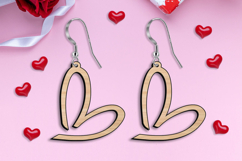 Laser SVG Simple Love Heart Earrings Gift St Valentine's Day Product Image 3