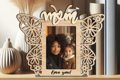 SVG Butterfly Mom Photo Frame Laser Gift Home Present Decor Product Image 2