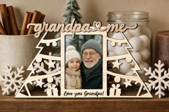 Grandpa Me Christmas SVG Photo Frame Laser Gift Kids Winter Product Image 1