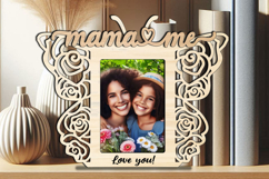 SVG Rose Butterfly Mama and Me Photo Frame Gift Laser Home Product Image 2
