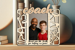 SVG Coach Hockey Sport Photo Frame Student School Laser Gift Product Image 2