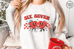 Six Seven Heart Couple Retro Cartoon Boy and Girl Valentine Product Image 2