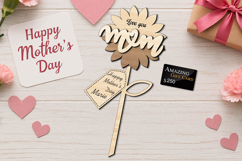 SVG Sun Flower Mother's Day Gift Card Holder Laser Present Product Image 2