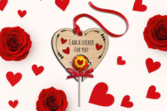 Valentine Day Lollipop SVG Laser Romantic Present Love Gift Product Image 2