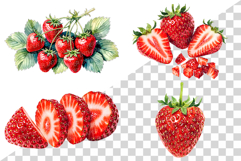 Strawberry | Watercolor fruit fresh juicy summer farm png Product Image 2