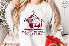 Follow The Word Not The Herd|Retro Christian Country|Cattles Product Image 2