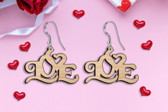 Pair Love Text Earring Valentine Day SVG Present Laser Gift Product Image 2
