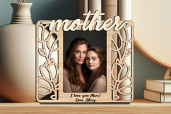 SVG Mother Tulip Frame Photo Daughter Picture Laser Gift Product Image 3