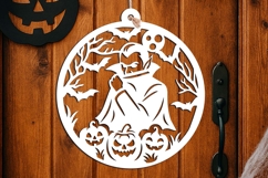 Vampire Halloween Door Hanger SVG Welcome Sign Laser Present Product Image 2