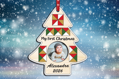 SVG My First Christmas Tree Barn Quilt Baby Photo Ornament Product Image 2