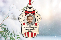 Sweet Muffin Baby Photo SVG First Christmas Ornament Laser Product Image 2
