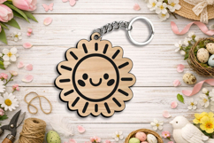SVG Spring Happy Sun Keychain Laser Gift Accessory Item Home Product Image 2