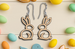SVG Cute Laser Cut Bunny Easter Earring Gift Accessory Home Product Image 2