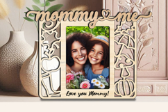 Umbrella SVG Autumn Mommy and Me Frame Photo Kid Laser Gift Product Image 2