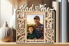Fall Autumn SVG Dad and Me Photo Frame Laser Gift Kids Child Product Image 2