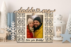 Snowflake SVG Daddy and Me Winter Photo Frame Gift Kid Laser Product Image 2