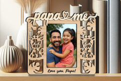 Safari SVG Papa and Me Frame Photo Kids Laser Giraffe Gift Product Image 2