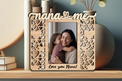 Hearts Design SVG Nana and Me Photo Frame Laser Gift Home Product Image 2