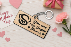 Super Mama Mother's Day Keychain Gift SVG Laser Present Product Image 2