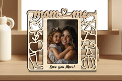 Mom and Me Autumn SVG Photo Frame Fall Laser Gift Kids Child Product Image 2