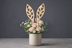 Bunny Carrots SVG Easter Ears Planter Laser Present Rabbits Product Image 2