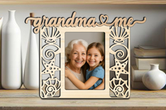 Grandma and Me Grandkids Seashell SVG Photo Frame Laser Gift Product Image 2