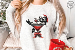 Christmas Santa Raccoon Cocktail|Festive Holiday Drink PNG Product Image 2
