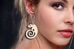 Chameleon Earring SVG Nature Summer Laser Gift Beach Digital Product Image 2