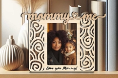 SVG Swirl Abstract Design Mommy Me Photo Frame Laser Present Product Image 2