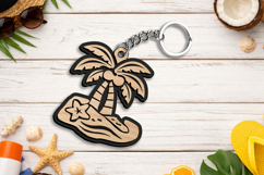 Palms Sea SVG Summer Keychain Laser Gift Accessory Present Product Image 2