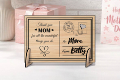 Thank you Mom Mother's Day SVG Post Card Present Laser Gift Product Image 2