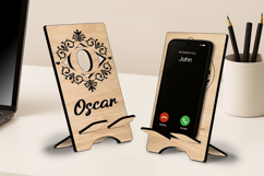 Letter O SVG Phone Holder Laser Gift Monogram Stand Alphabet Product Image 2