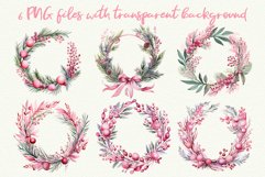 Christmas Wreaths Clipart Watercolor PNG Sublimation Product Image 2