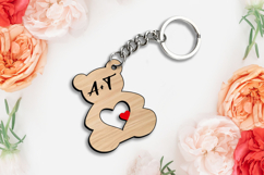Love Bear Heart SVG Key Chain Valentine's Day Gift Laser Product Image 3