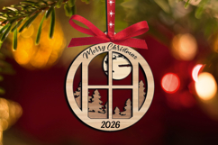 Merry Christmas Tree Ornament House Warming SVG Laser Decor Product Image 2