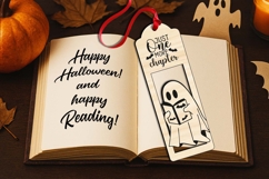 Halloween Bookmark SVG Laser Cut File Gift Ghost Reading Pic Product Image 3