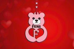 SVG Bear Valentine Day Love Letter F Gift Laser Alphabet Product Image 2
