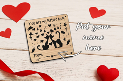 SVG Square My Better Half Valentine Day Coaster Laser Gift Product Image 2