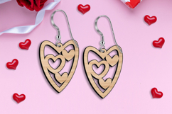 Heart Design Valentine Earrings SVG Laser Romantic Love Gift Product Image 2