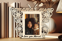 Butterfly SVG Mama and Me Photo Frame Gift Laser Home Decor Product Image 2