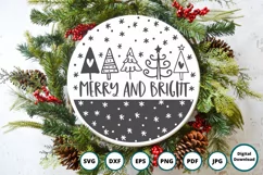 Merry and Bright SVG | Christmas Trees Christmas Sign Cut Fi Product Image 1