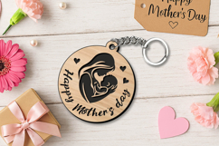 Mother's Day Keychain Gift SVG Laser holiday Present Mom Kid Product Image 3