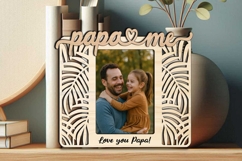 Jungle Leaves SVG Papa and Me Photo Frame Gift Laser Child Product Image 2
