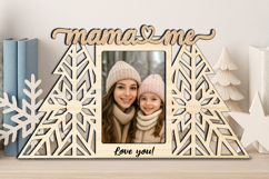 Christmas Tree Mama and Me SVG Photo Frame Winter Laser Gift Product Image 2