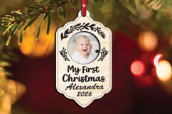 My First Christmas Tree Toy Baby Photo Ornament SVG Laser Product Image 3