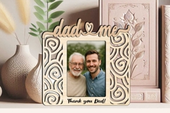 SVG Dad and Me Abstract Design Photo Frame Laser Gift Kids Product Image 2