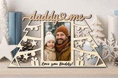Christmas SVG Daddy and Me Laser Photo Frame Gift Kid Winter Product Image 2