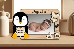 Penguin SVG Laser Baby Photo Newborn Frame Home Decor Sign Product Image 2
