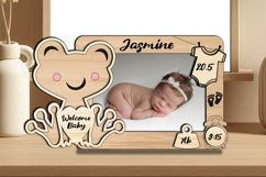 Frog Baby Photo SVG Pic Frame Laser Home Decor Sign Newborn Product Image 2